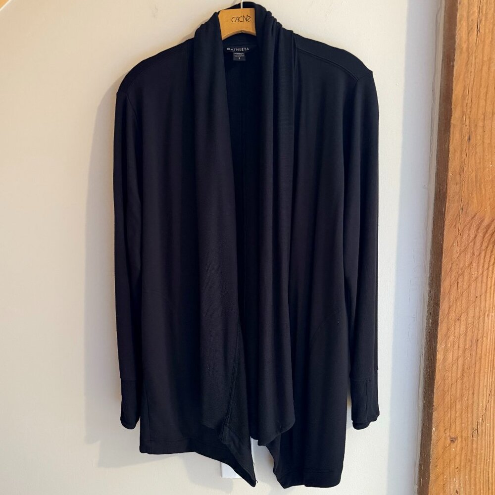 Athleta Black Yoga Wrap Cardigan Women’s Small (Runs Large)